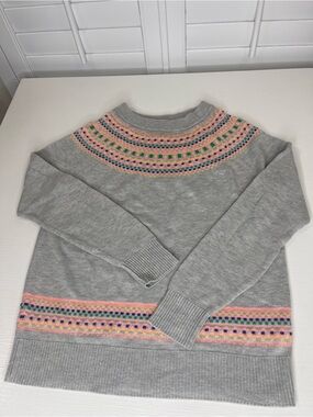 Gap Fair Isle Yoke Sweater with Pastel Accents